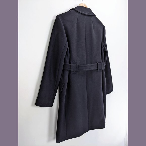 Theory Size S Womens Modus Superlight Wool Blend Long Peacoat in Black - Picture 11 of 16